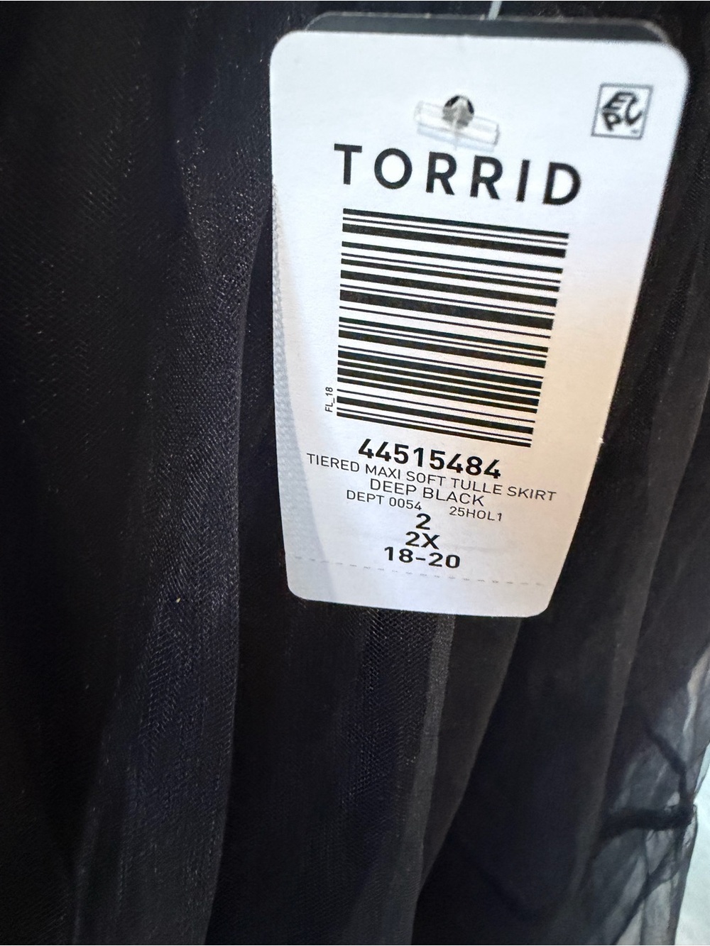 torrid Black Tiered Tulle Maxi Skirt - Picture 4 of 4